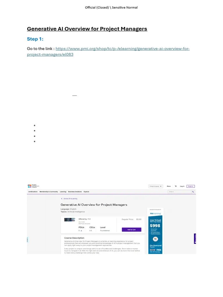 Generative AI Overview For Project Managers | PDF