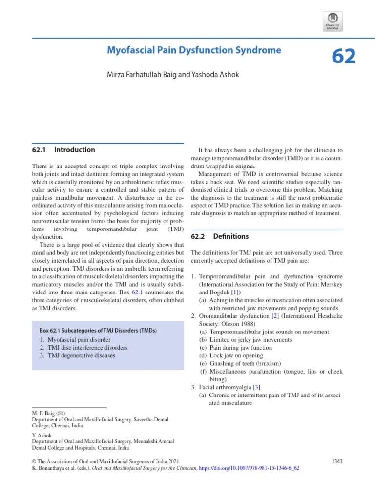 Myofascial_Pain_Dysfunction_Syndrome | PDF