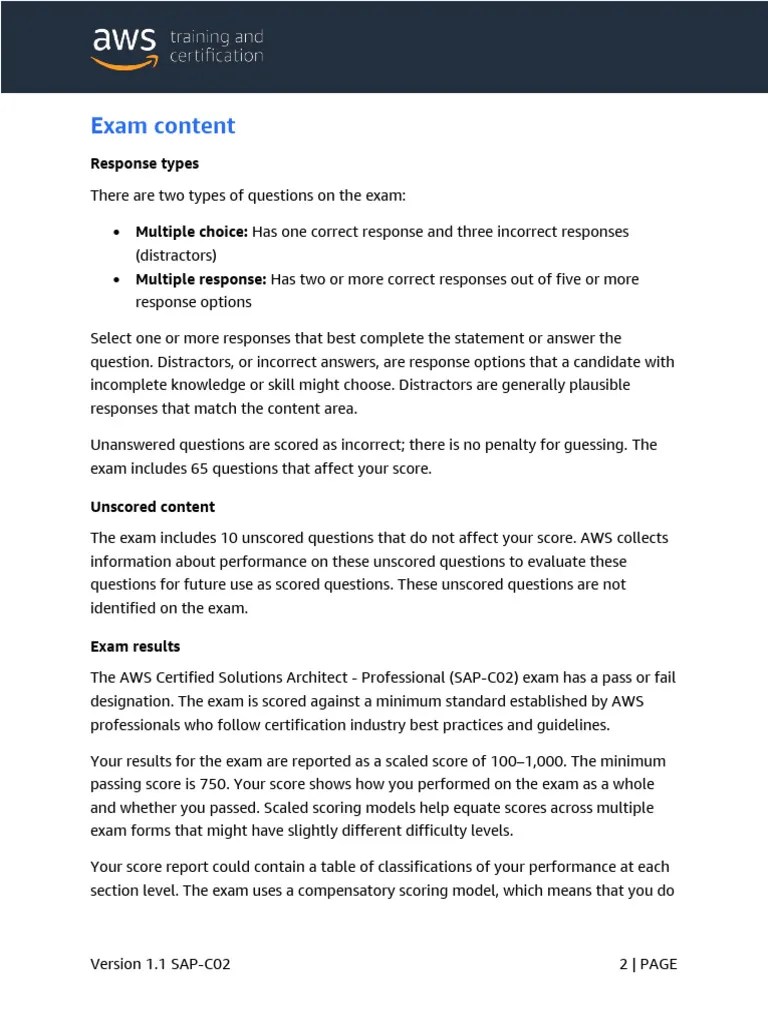 AWS Certified Solutions Architect Professional - Exam Guide 2 22 | PDF