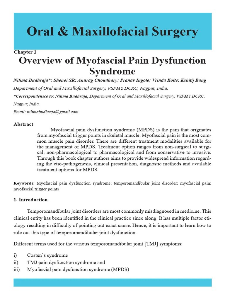 Overview_of_Myofascial_Pain_Dysfunction | PDF