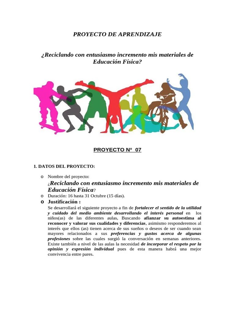 PROYECTO DE APRENDIZAJE | PDF