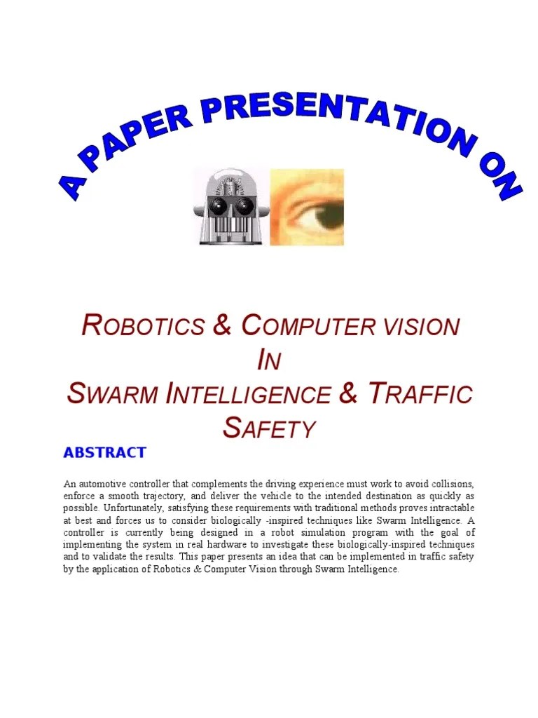 Robotics And Computer Vision In Swarm Intelligence And Traffic Safety ...