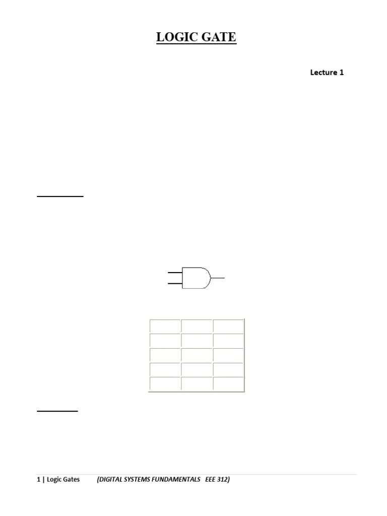 Logic Gate | PDF | Logic Gate | Digital Electronics