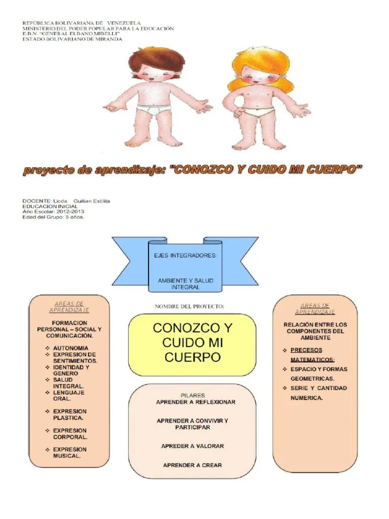 Proyecto Conozco Y Cuido Mi Cuerpo | PDF
