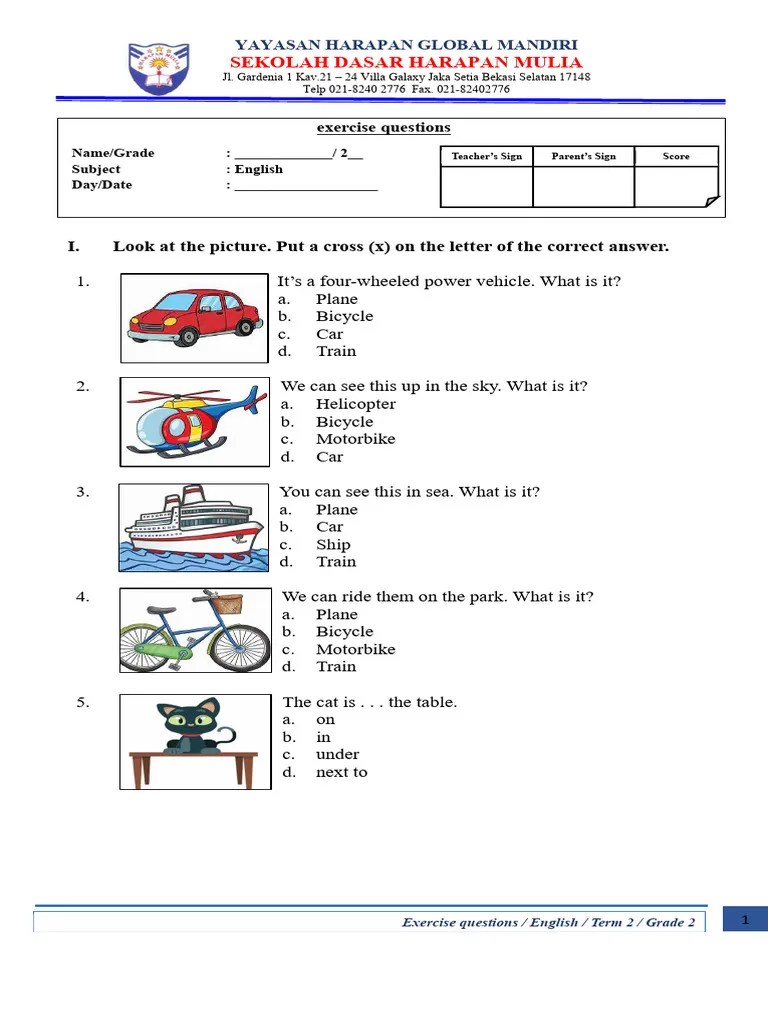 Grade 2 - Practice Questions | PDF