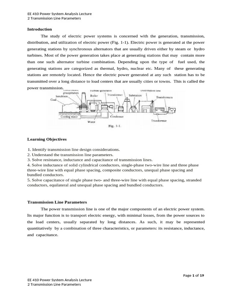 Lecture II. Transmission Line Parameters | PDF