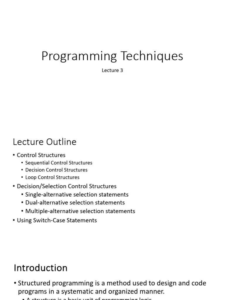 Lecture 3 | PDF | Control Flow | Computer Science