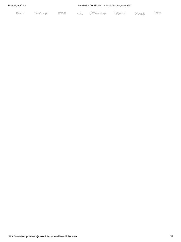 JavaScript Cookie With Multiple Name - Javatpoint | PDF | Http Cookie ...