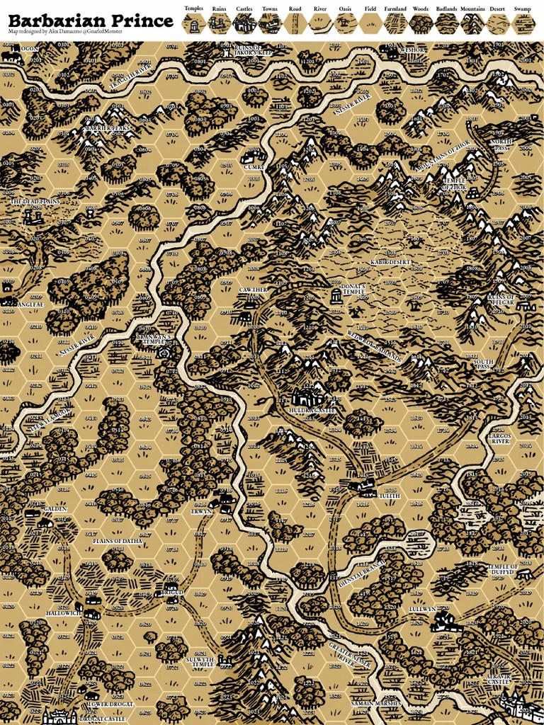 Barbarian Prince Map A4 PDF 1