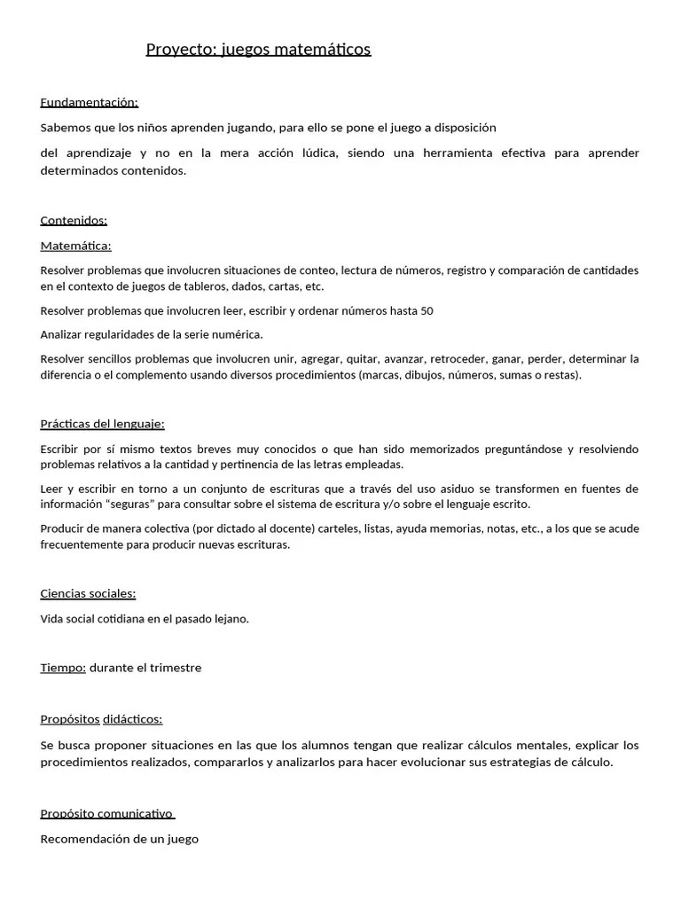 Proyecto Matematica 1 A Y B | PDF