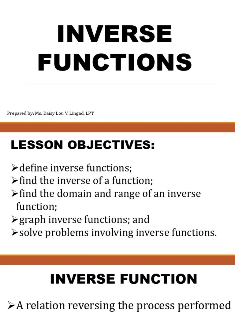 Lesson4 Inverse Functions | PDF