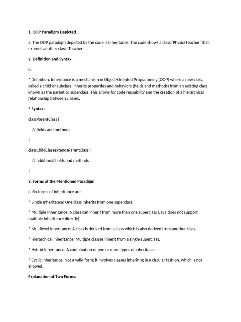 CMP 301 Summary | PDF | Inheritance (Object Oriented Programming ...