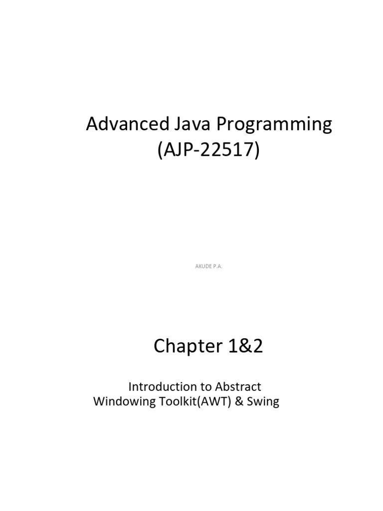 Adavanced Java 1 | PDF | System Software | Computers