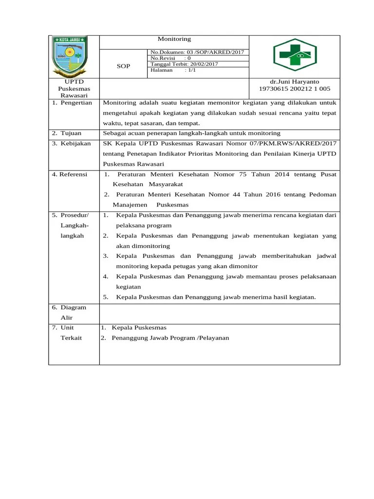 1.1.5.1. Sop Monitoring | PDF