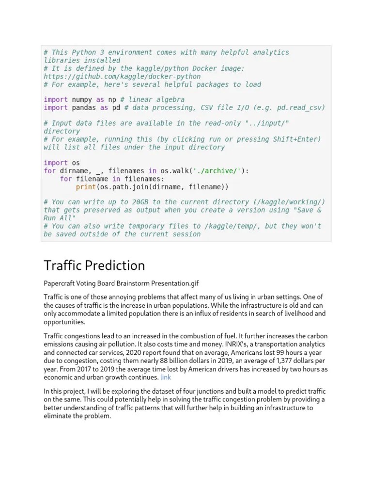 Traffic Prediction | PDF