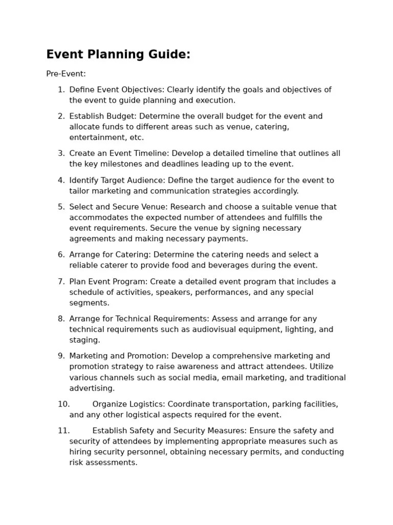 Event Planning Guide | PDF