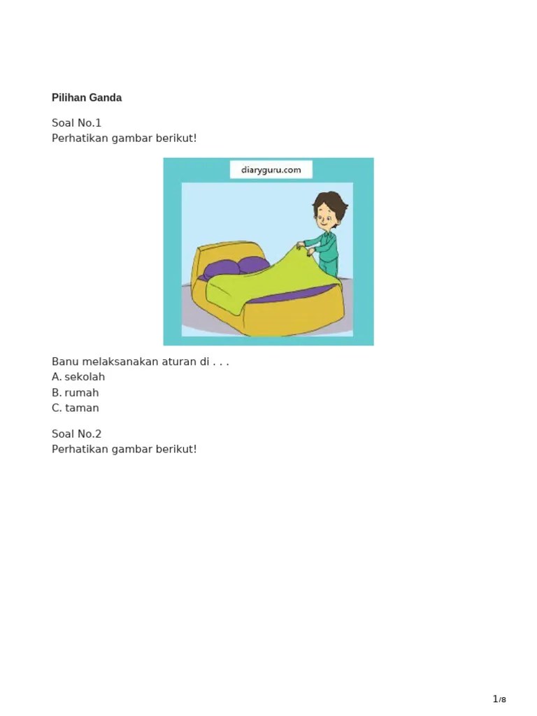 Soal Pendidikan Pancasila Kelas 2 Bab 2 Menaati Aturan Di Sekitarmu | PDF