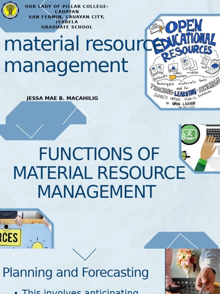 Functions And Objectives Of Material Resource Management | PDF
