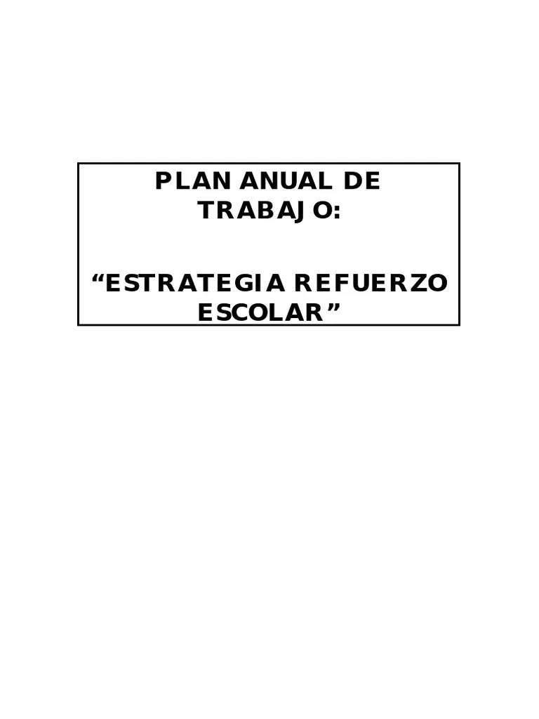 MODELO DE PLAN DE REFUERZO ESCOLAR 2022 | PDF