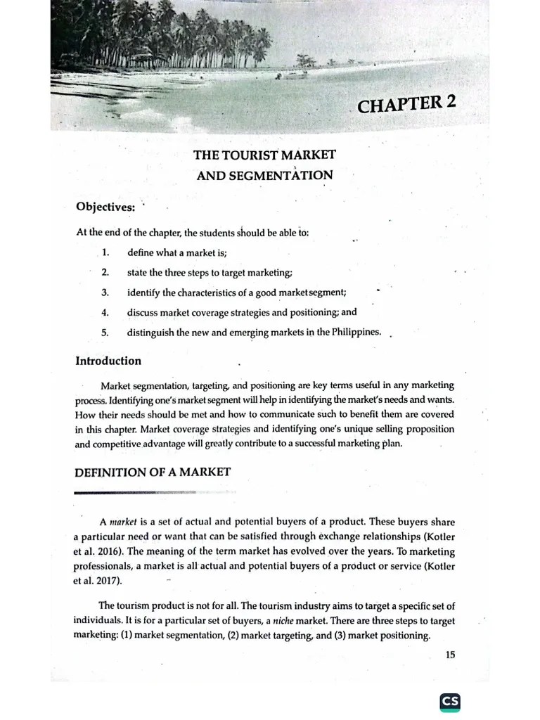 Chapter 2 The Tourism And Segmentation | PDF