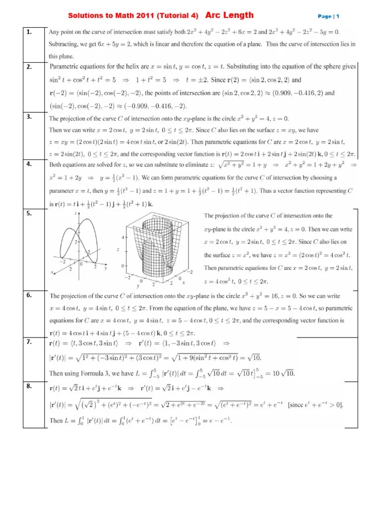 Solutions To Math 2011 (Tutorial 4) | PDF