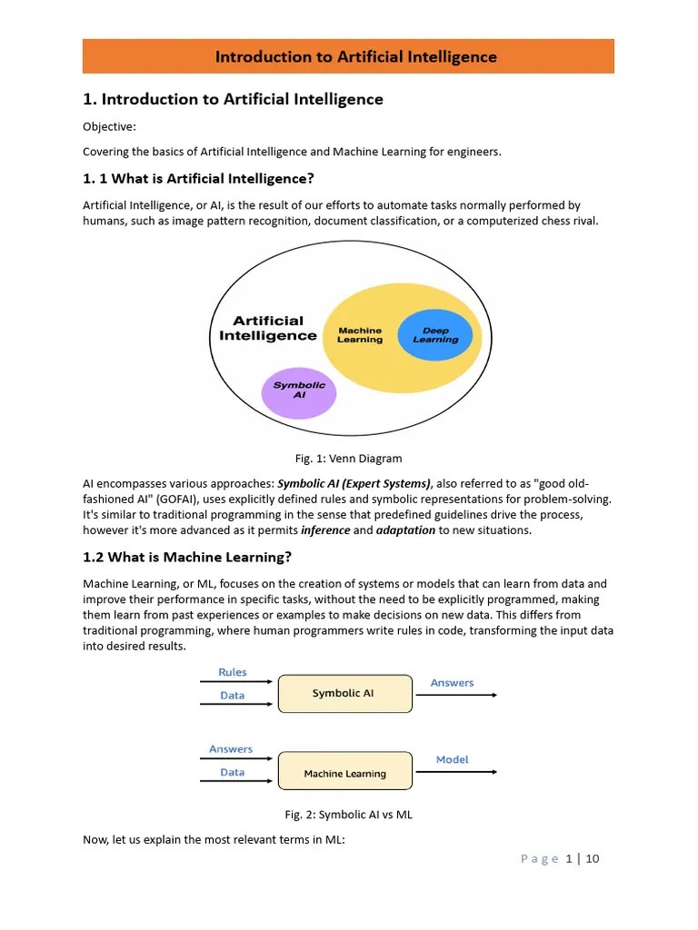 Part1 Lecture Notes Introduction To Artificial Intelligence And Machine ...