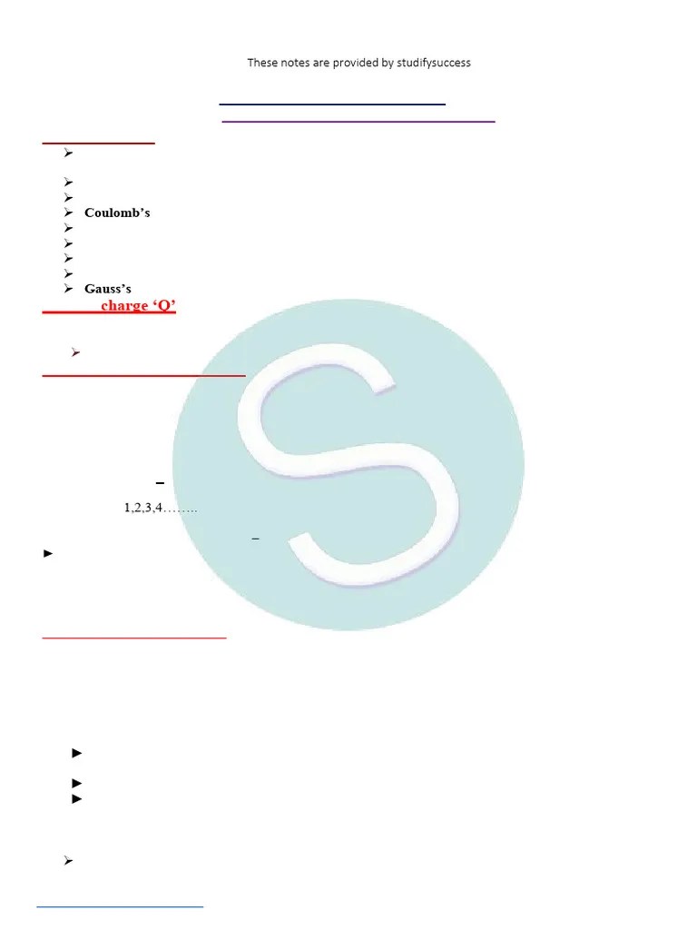 Class 12 Physics Ch-1 Notes | PDF