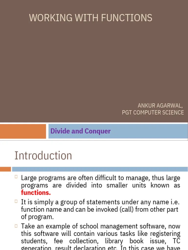 04. Working With Functions-2 | PDF | Parameter (Computer Programming ...