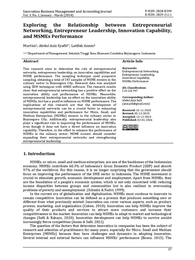 Exploring The Relationship Between Entrepreneurial Networking ...