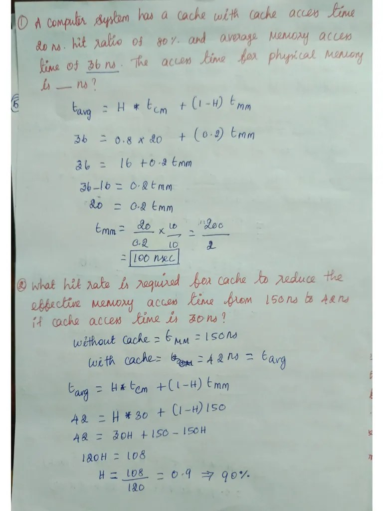 Cache Mapping Problems | PDF