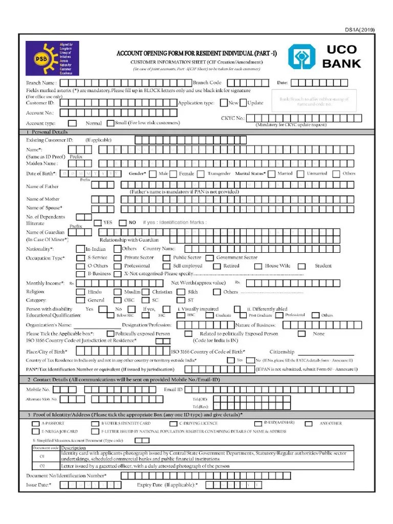 Account Opening Form For Individual | PDF