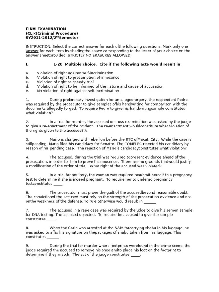 Criminal Procedure 1 | PDF