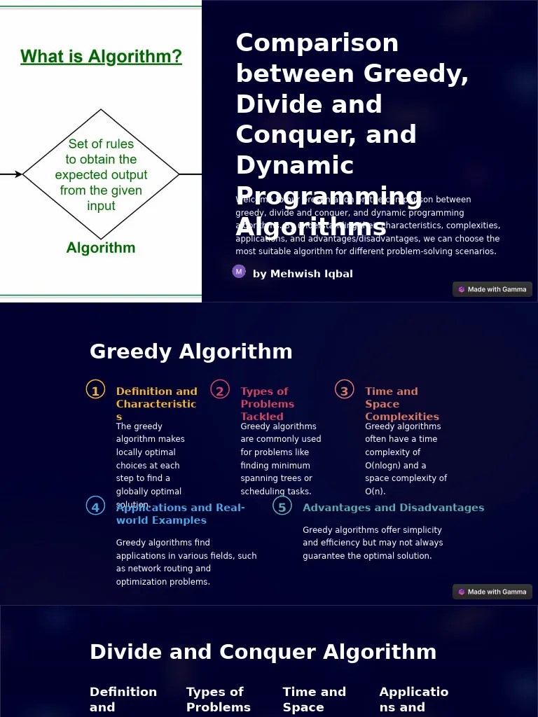 Comparison Between Greedy Divide And Conquer And Dynamic Programming Algorithms | PDF | Dynamic ...
