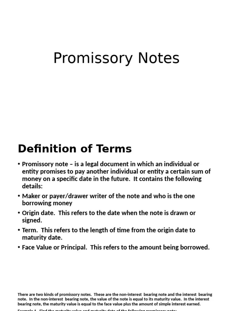 On Promissory Notes | PDF | Promissory Note | Business