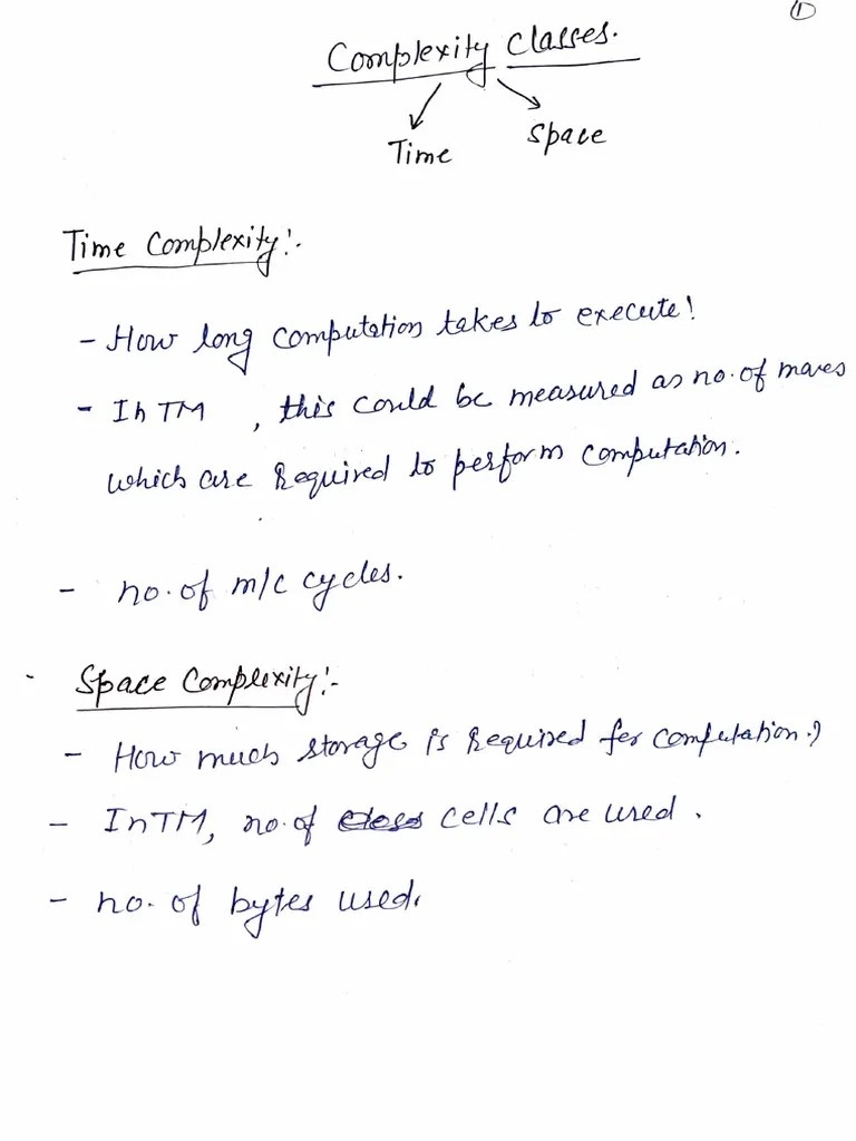 TOC Complex Theory Notes | PDF