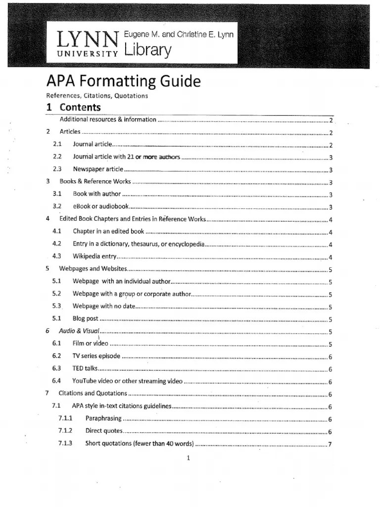 APA Formatting Guide | PDF