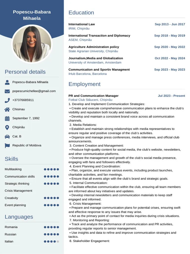 Resume-popescu-babara-mihaela | PDF
