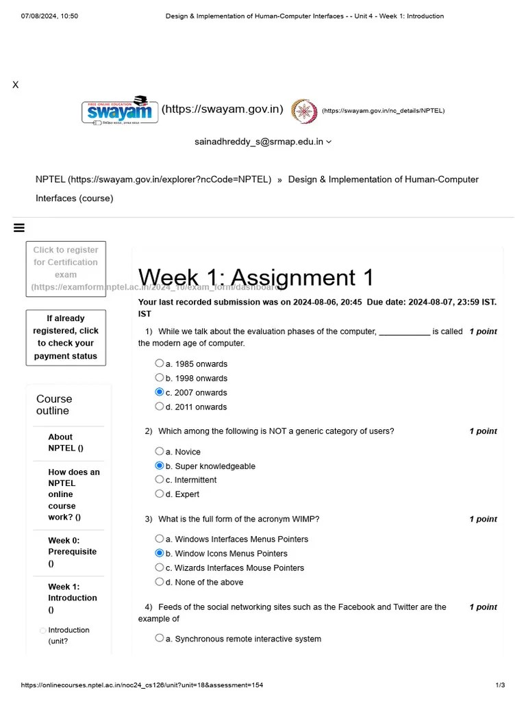 Design & Implementation Of Human-Computer Interfaces - Unit 4 - Week 1 ...