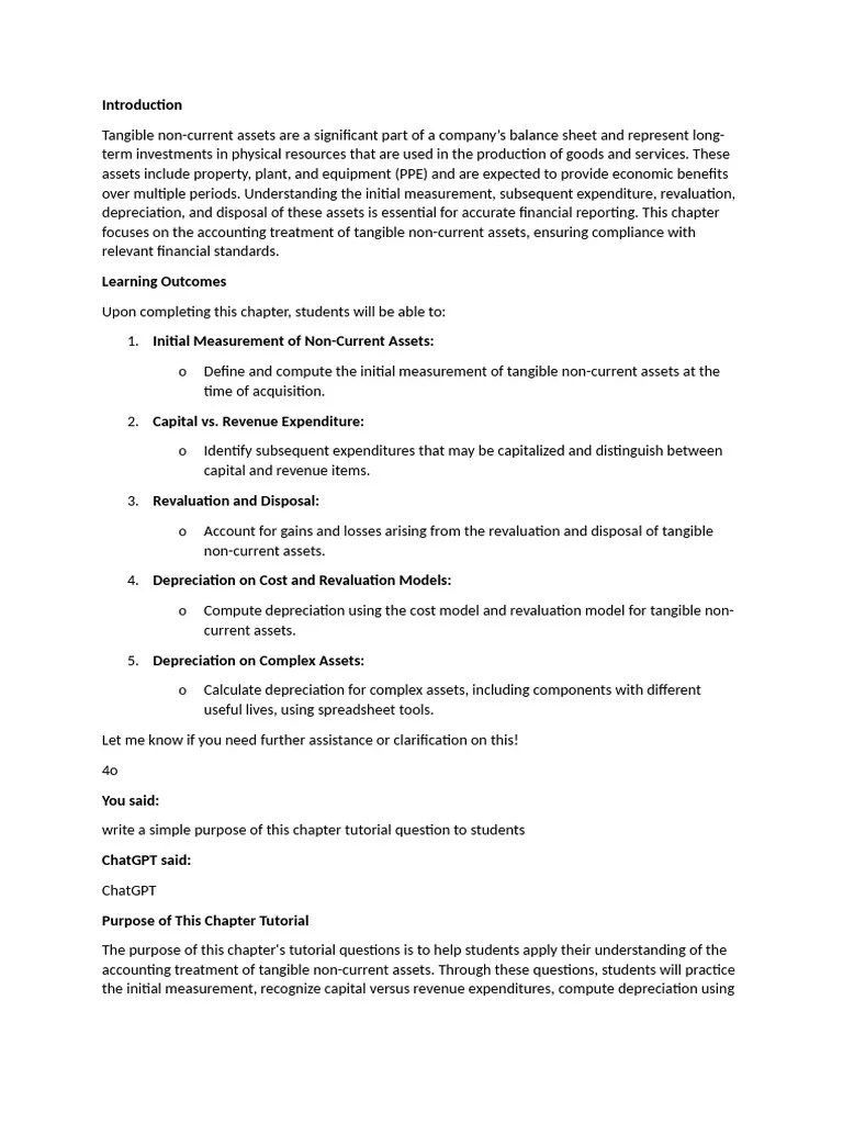 Tangible Non-current Assets | PDF