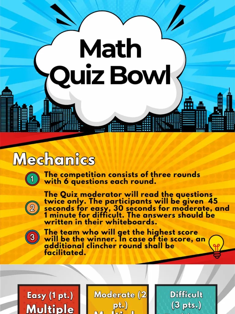 Math Quiz Bowl2024 - Grades 4-6 | PDF
