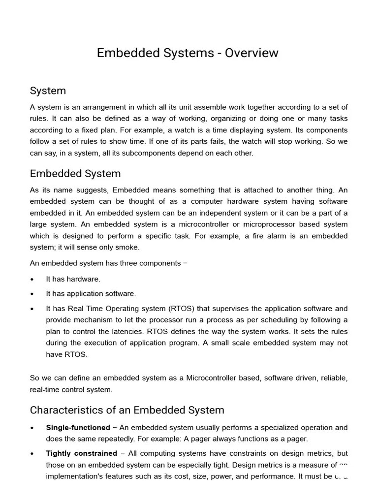 Embedded-Systems-Overview | PDF
