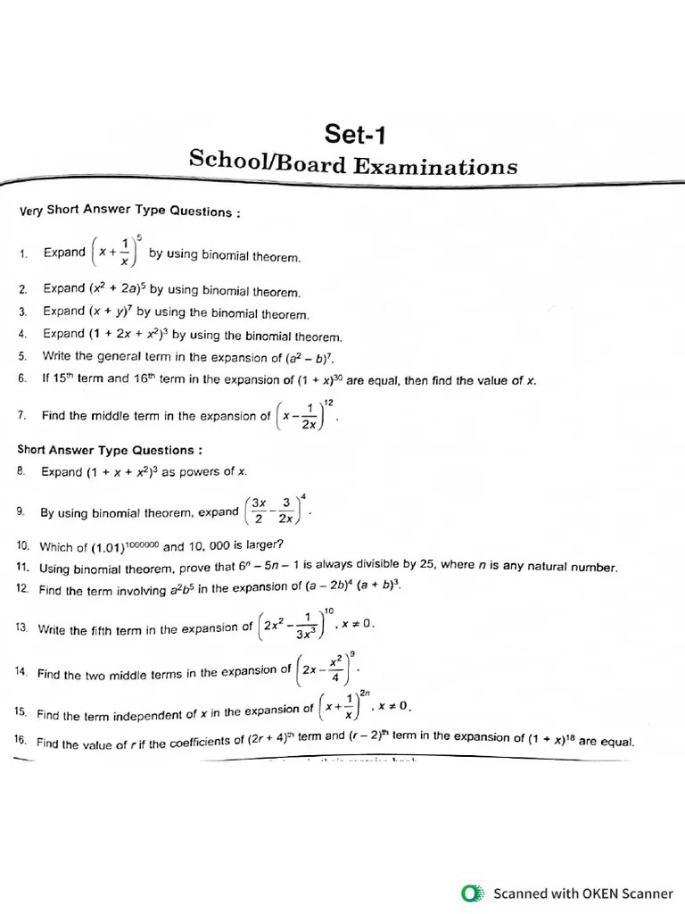 Binomial Theorm PYQs | PDF