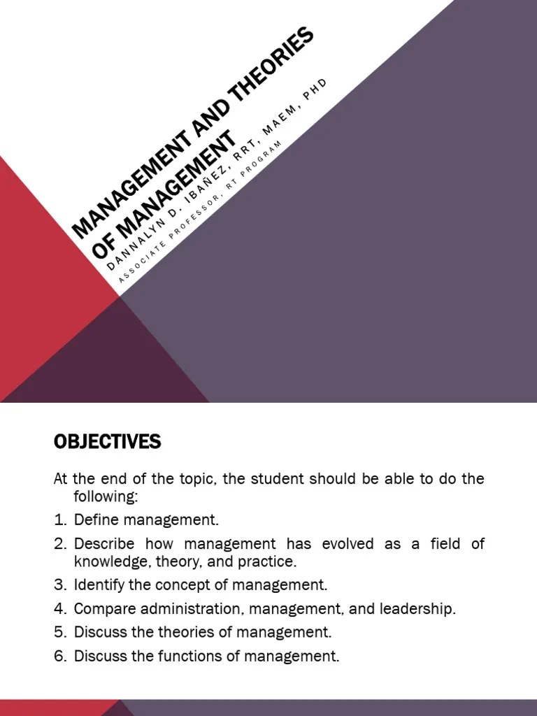 Lecture 2. Management And Management Theories_RT203 | PDF
