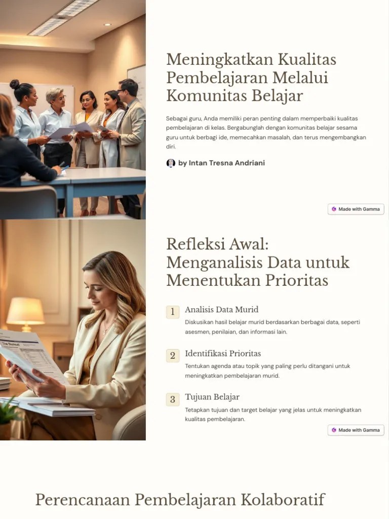 Meningkatkan Kualitas Pembelajaran Melalui Komunitas Belajar | PDF