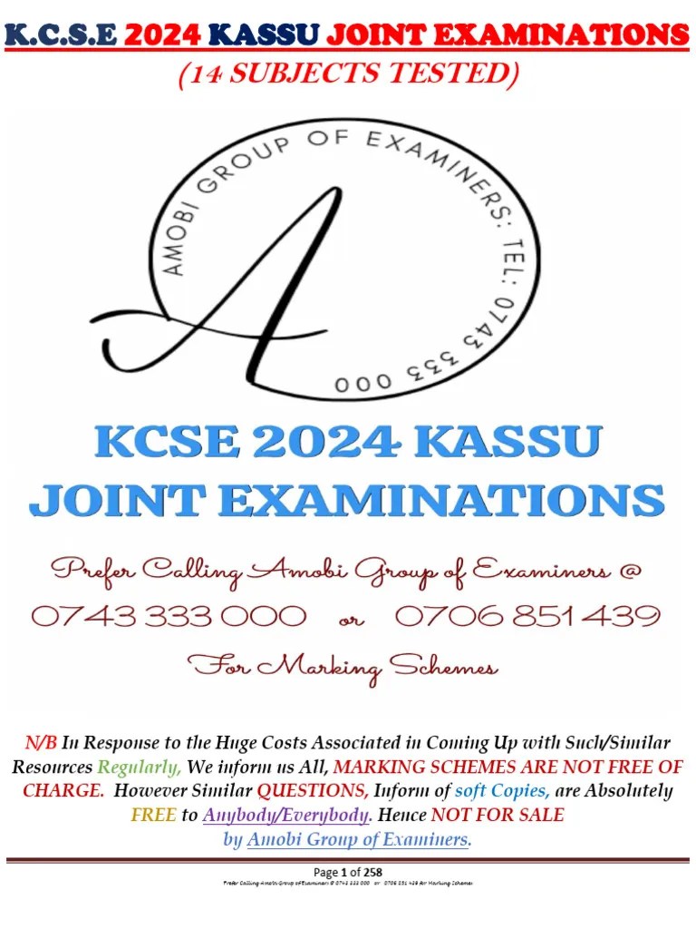 KCSE 2024 KASSU JOINT Q | PDF