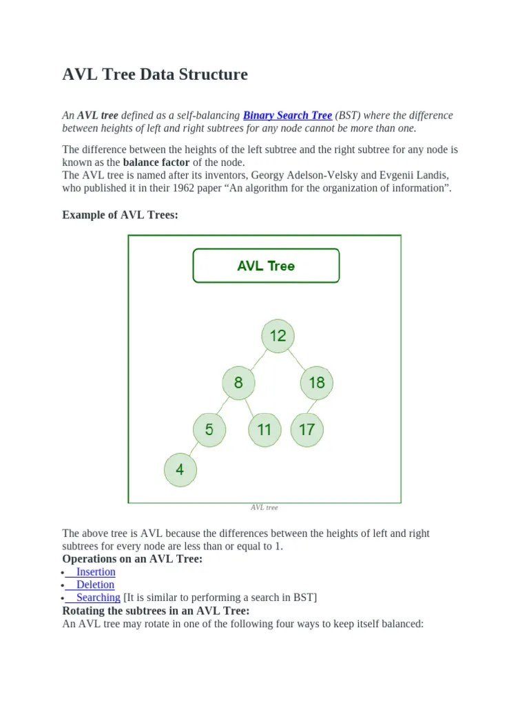 AVL Tree Data Structure | PDF