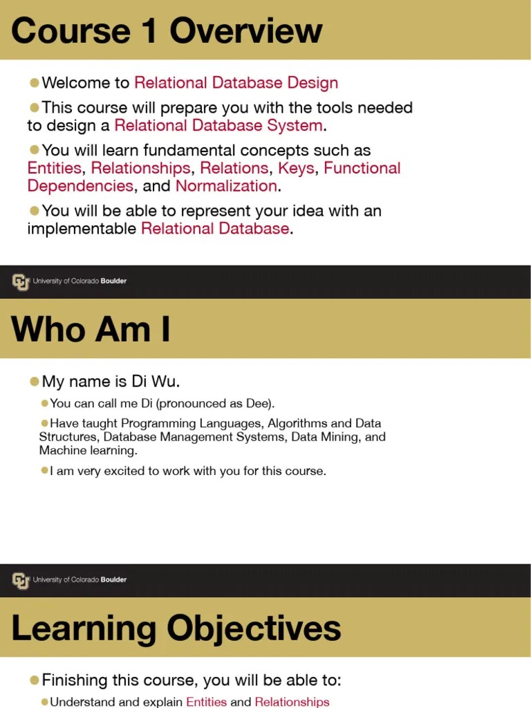 C3 RNVCKQRW - KTbwioEV A - DBMS Course 1 Module 0 - Relational Database Design Overview | PDF