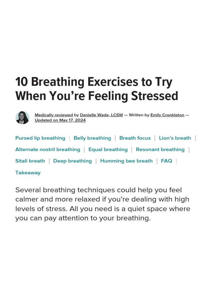 10 Breathing Techniques For Stress Relief - 1727417457556 | PDF ...