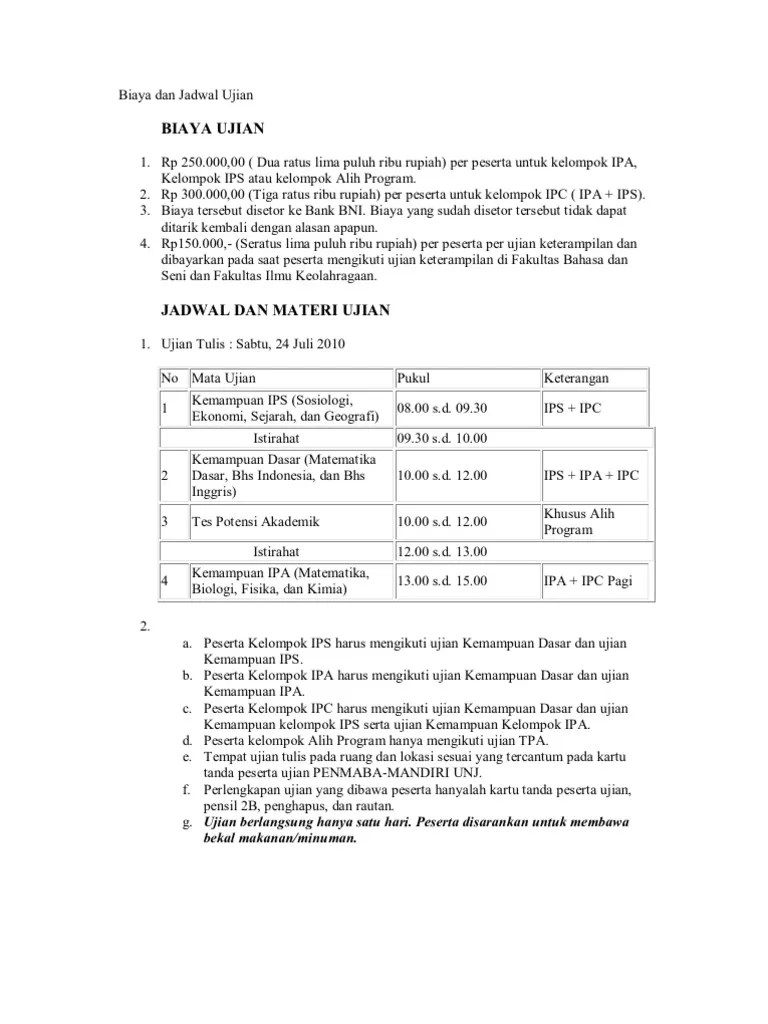 Materi soal spmb unsoed tkd saintek tkd soshum 2019 2020. Penmaba Unj Pdf