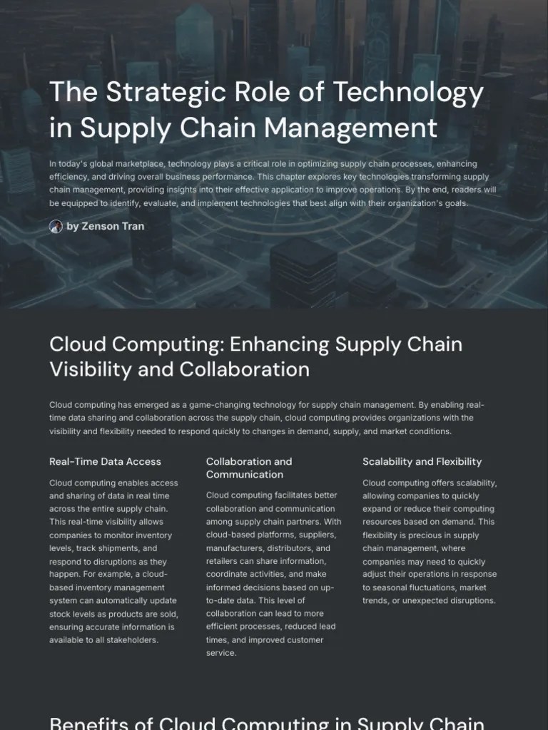 The-Strategic-Role-of-Technology-in-Supply-Chain-Management | PDF